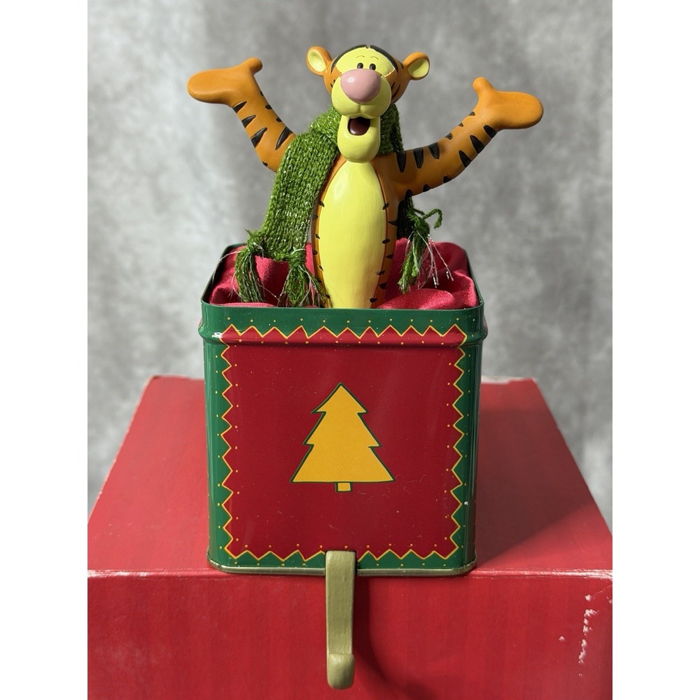 1999 Disney Store Tigger Stocking Holder Jack in the Box Style Vintage With Box